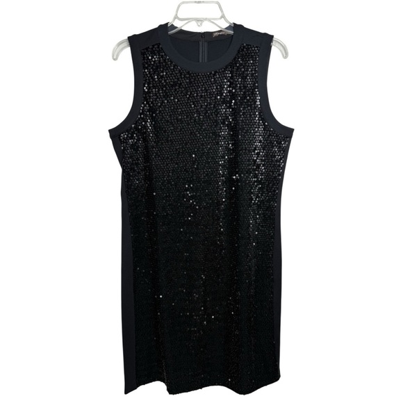 J.McLaughlin Christian Sequin Mini Dress Size Medium Black Holiday Christmas - Picture 2 of 10